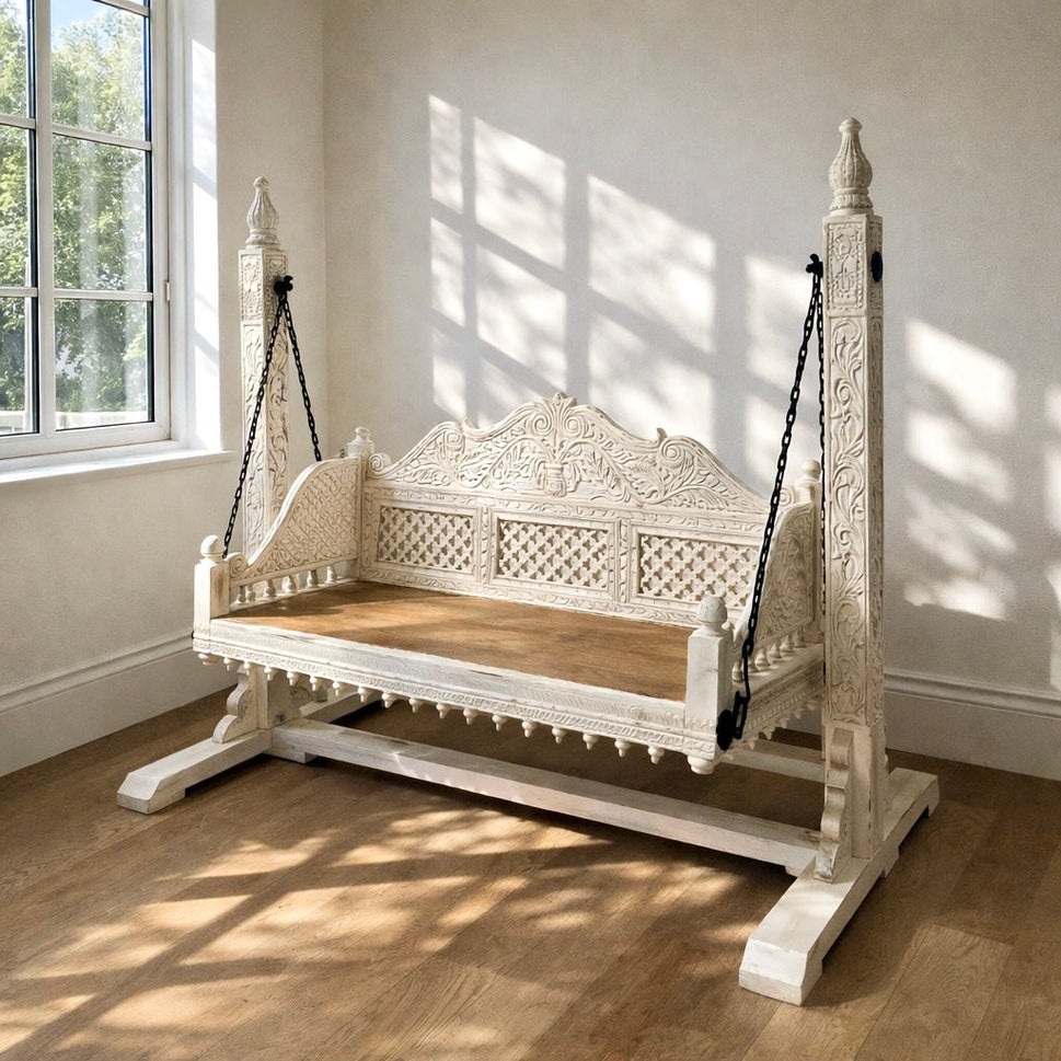 Handcrafted Solid Wood Traditional Jhula Swing | Dubai