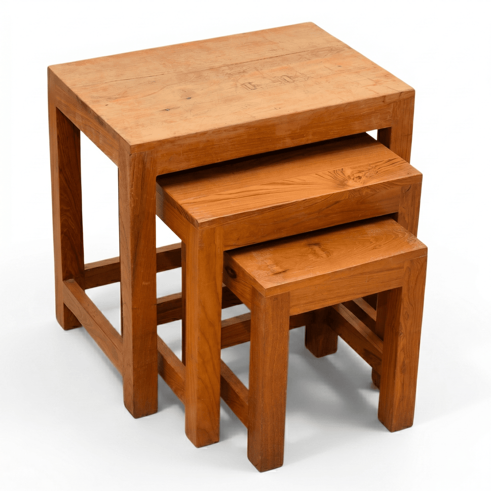 Solid Wood Nesting Table Set – 3 Pieces | Dubai UAE