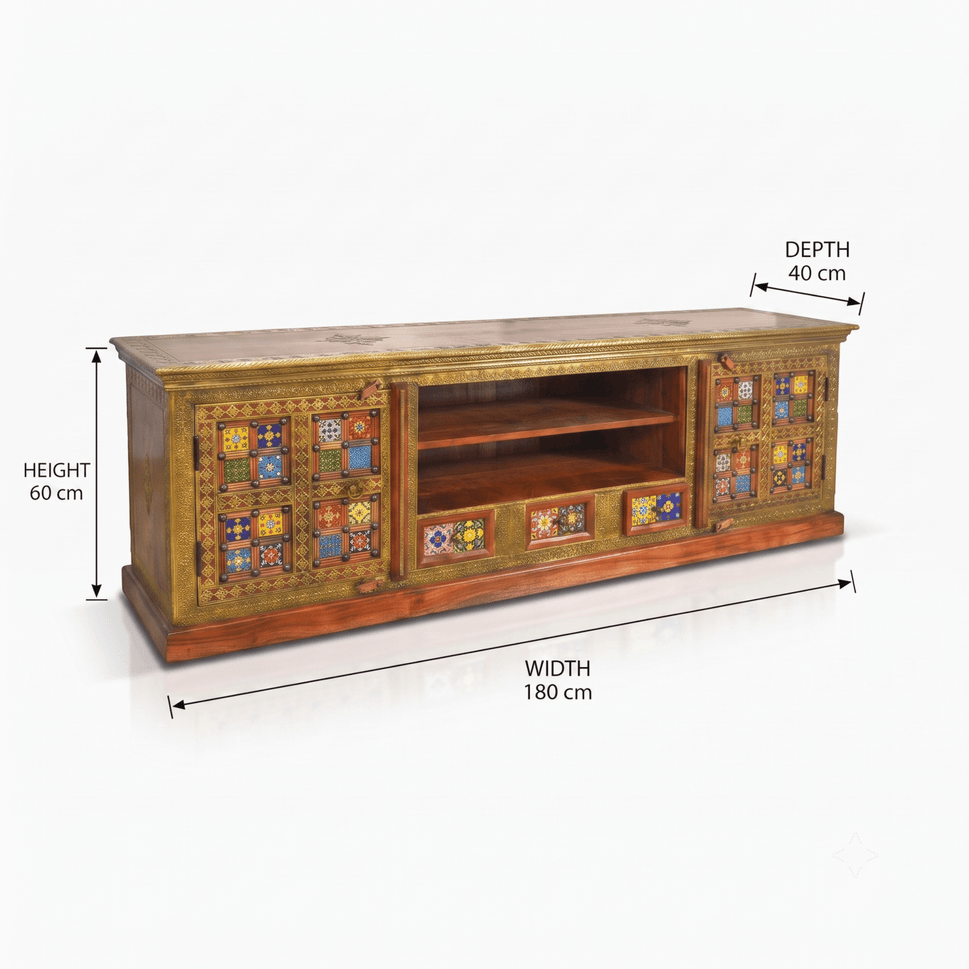 Royal Vintage Solid Sheesham Wood Entertainment Units