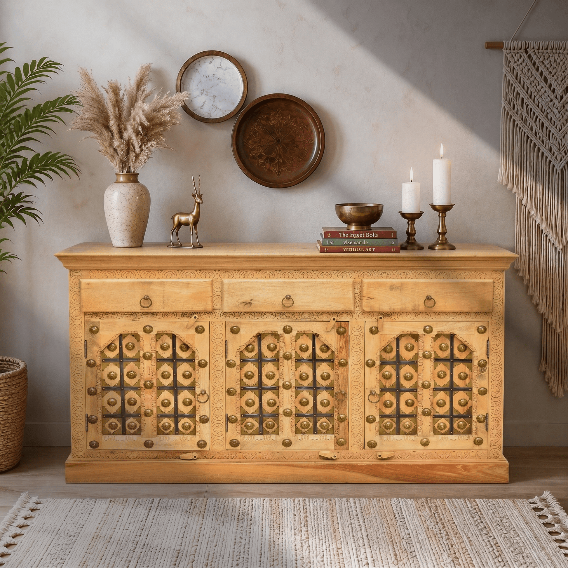 Luxe heritage Handmade Mango Wood Buffet Cabinet