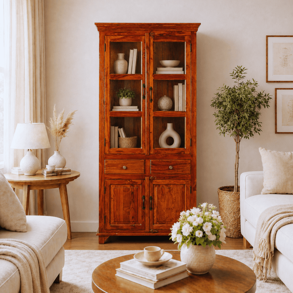 The Dubai Prestige Handmade Teak Wood Display Cabinet