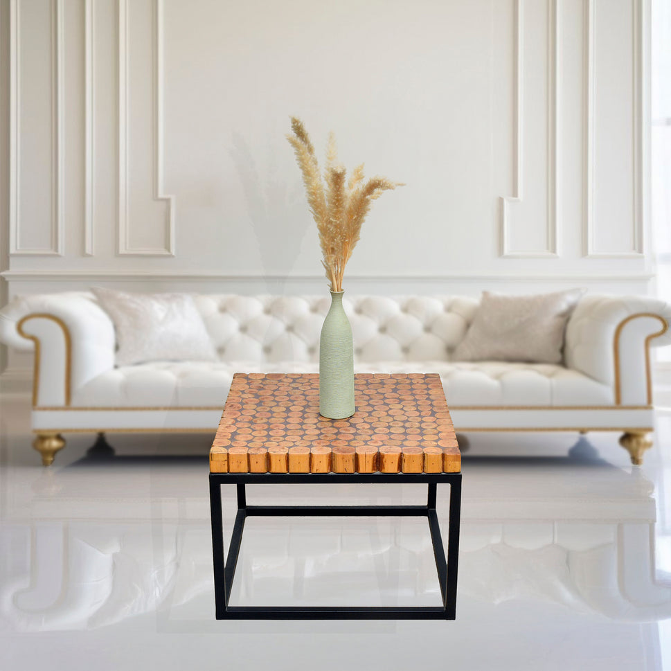 Gloster Maya Coffee Table with Natural Teak Slatted Top