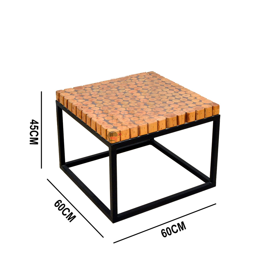 Gloster Maya Coffee Table with Natural Teak Slatted Top