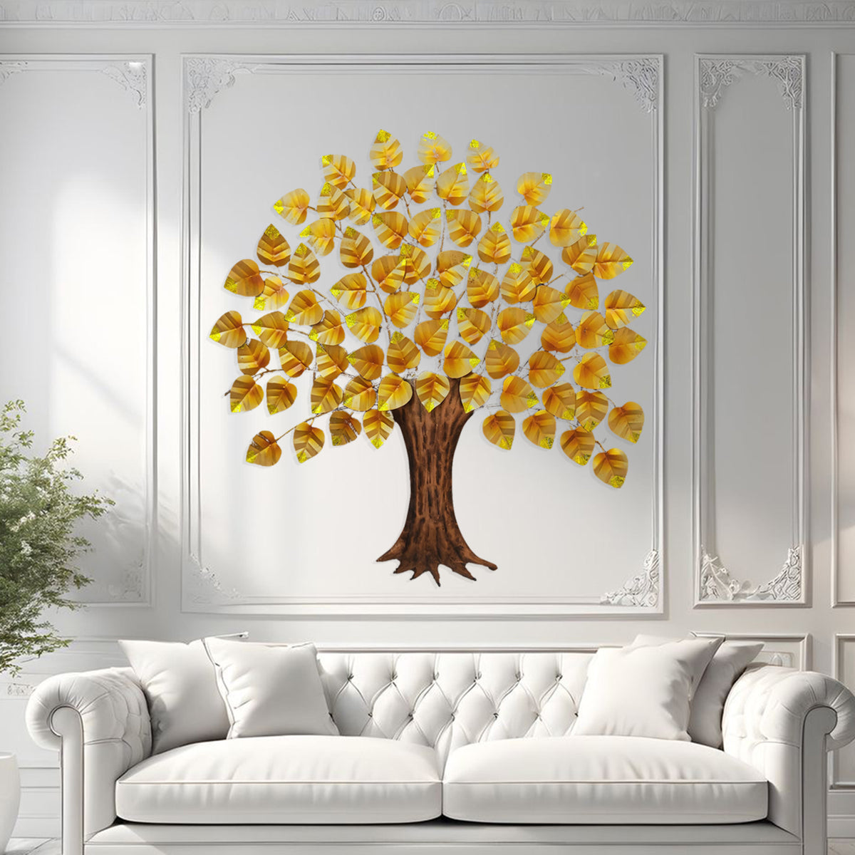 wall decor pepal tree with hand color finishing