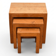 Solid Wood Nesting Table Set – 3 Pieces | Dubai UAE
