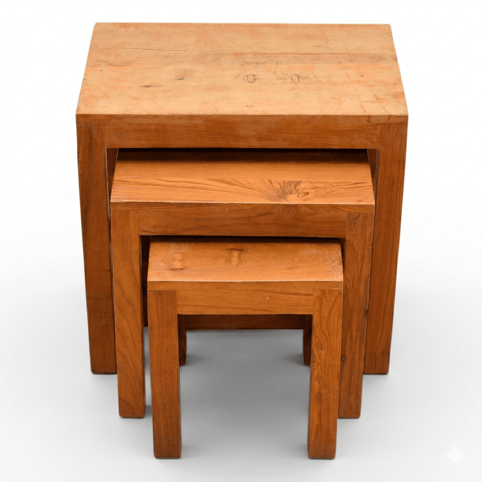 Solid Wood Nesting Table Set – 3 Pieces | Dubai UAE