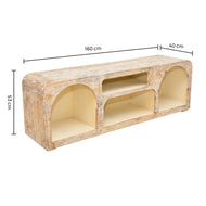 The Sierra Natural Wood Media Stand | Open Storage TV Unit UAE