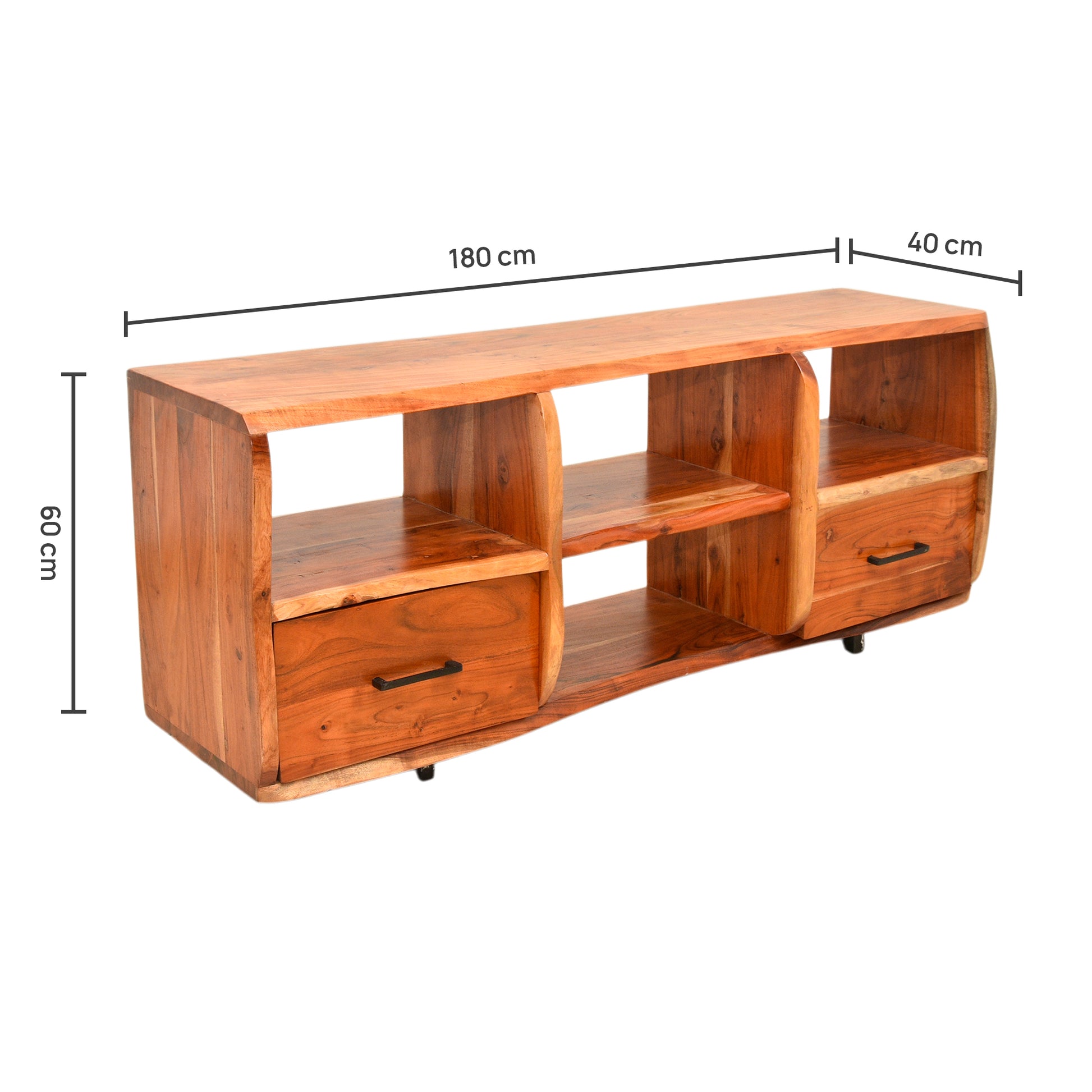 The Arlo Natural Wood TV Stand | Open Shelf Media Console UAE