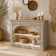 The Elora handmade mango wood display console table