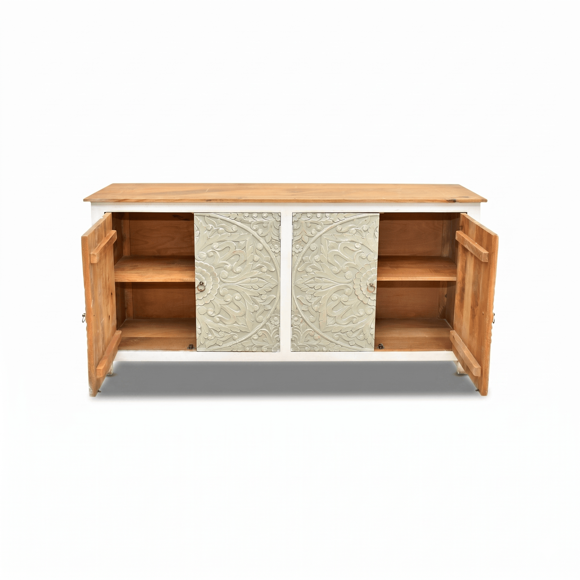 Luxe Boho sideboard cabinet - modern rustic storage console