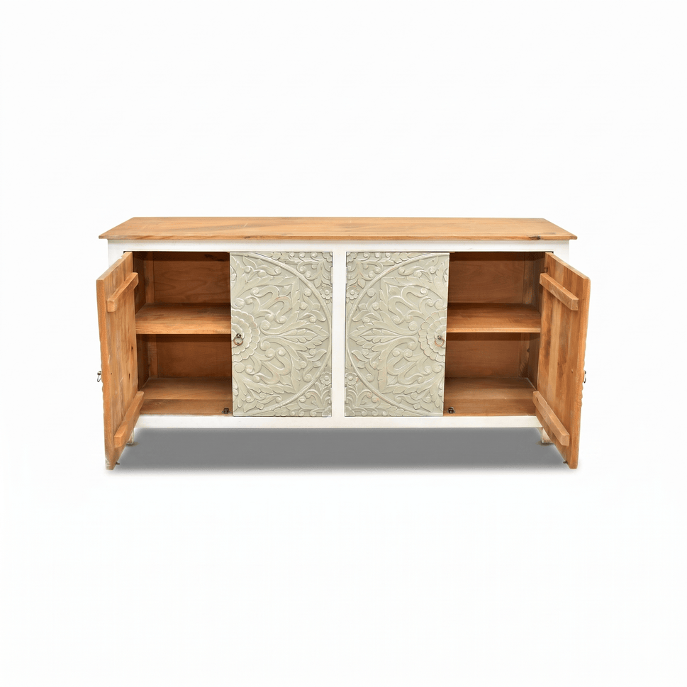 Luxe Boho sideboard cabinet - modern rustic storage console