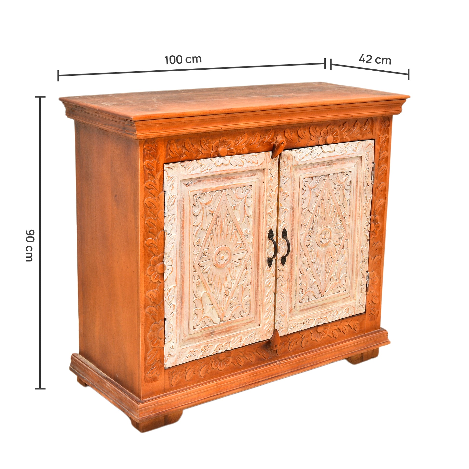 Classic Hand-Carved Mango Wood Side Console buffet