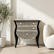 Noir Bloom Bone Inlay Table – Luxury for UAE Homes