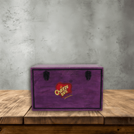 Wooden storage box with hand painted