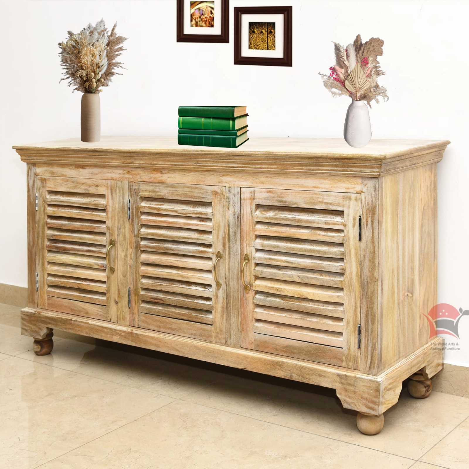 Wooden sideboard with natural finish