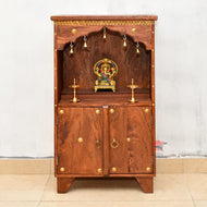 Wooden Pooja Temple with door