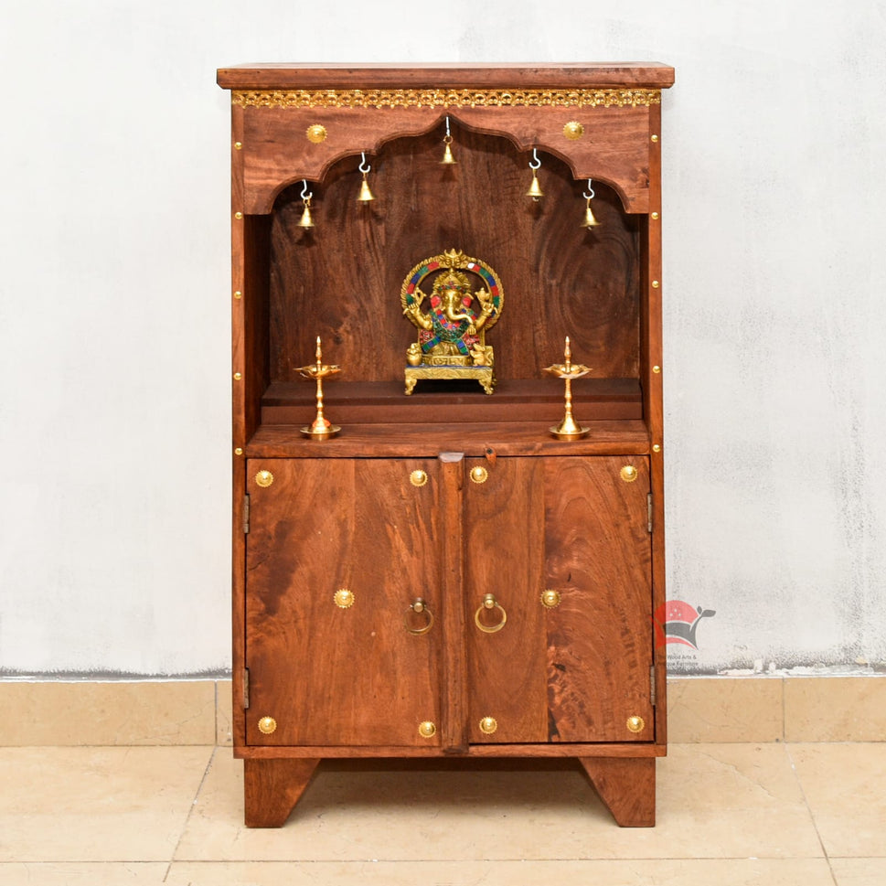 Wooden Pooja Temple with door