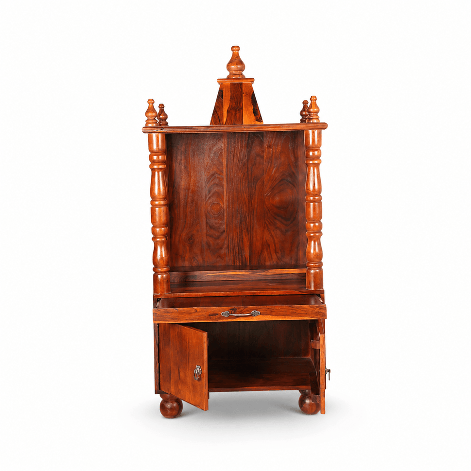 Spiritual Decor natural mango wood Cabinet with wood color finish