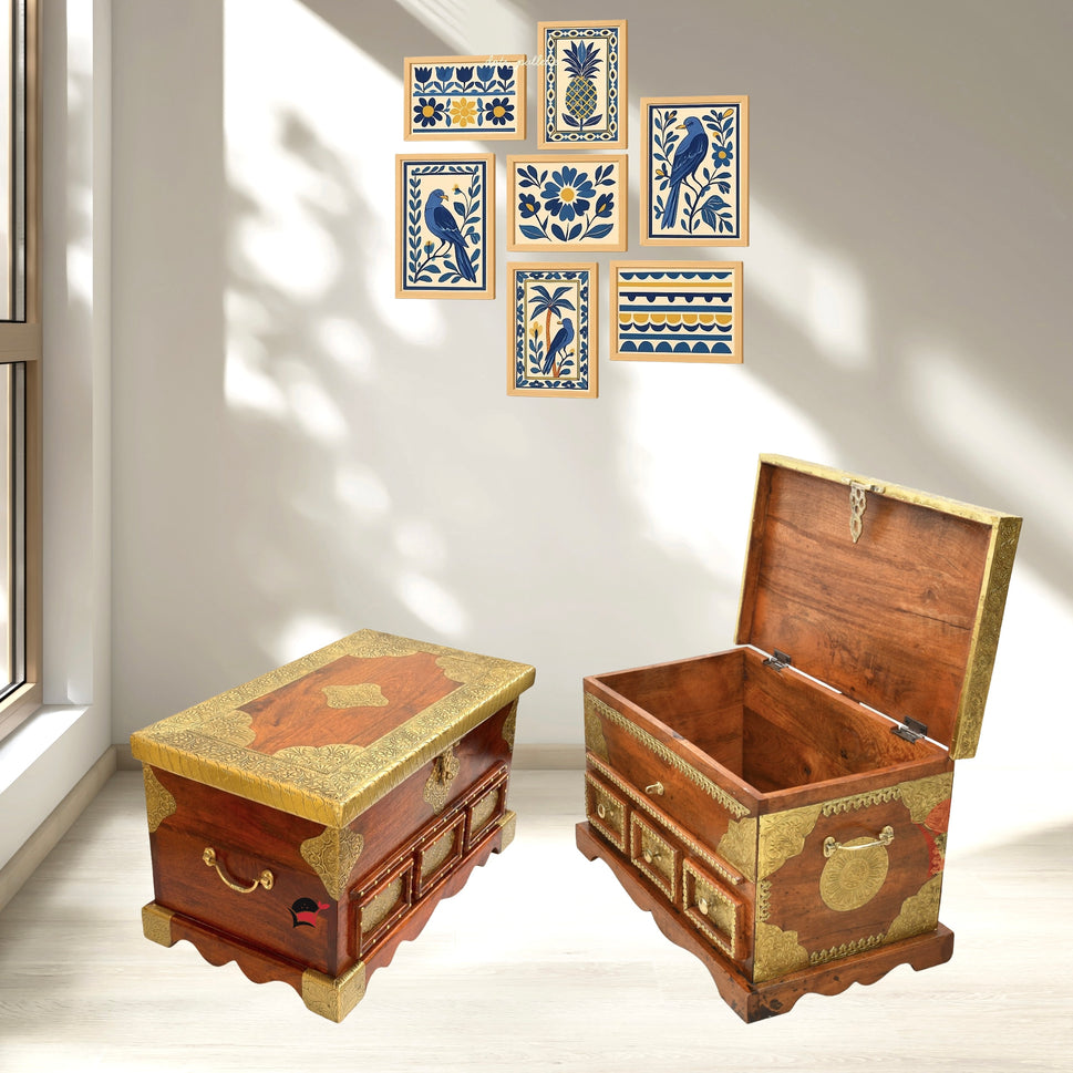 wooden storage box rectangular