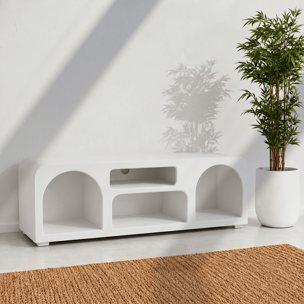 The Sierra Natural Wood Media Stand | Open Storage TV Unit UAE