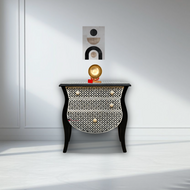 Noir Bloom Bone Inlay Table – Luxury for UAE Homes