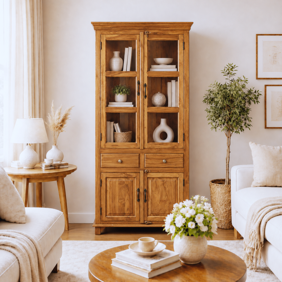 The Dubai Prestige Handmade Teak Wood Display Cabinet