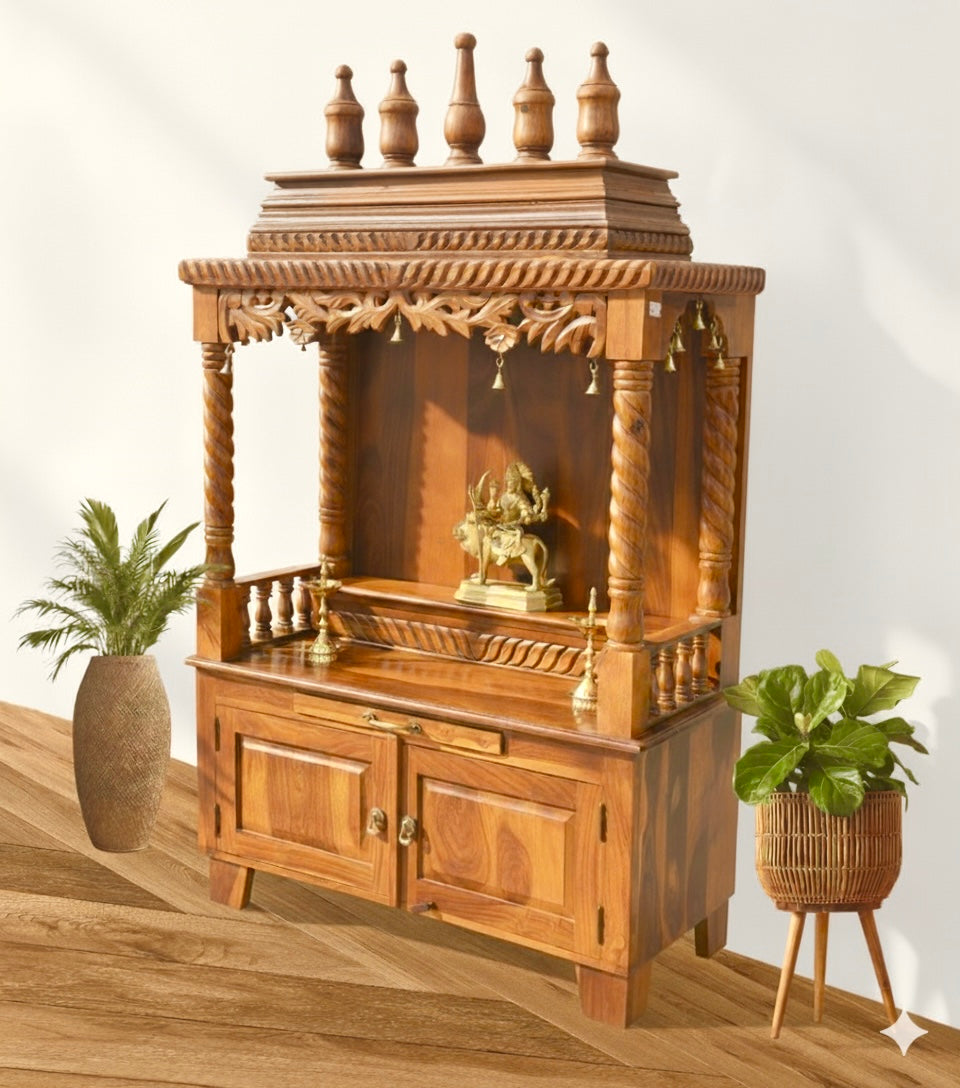 Handicrafted wooden home temple