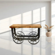 Real mango wood Consoles table with wheels
