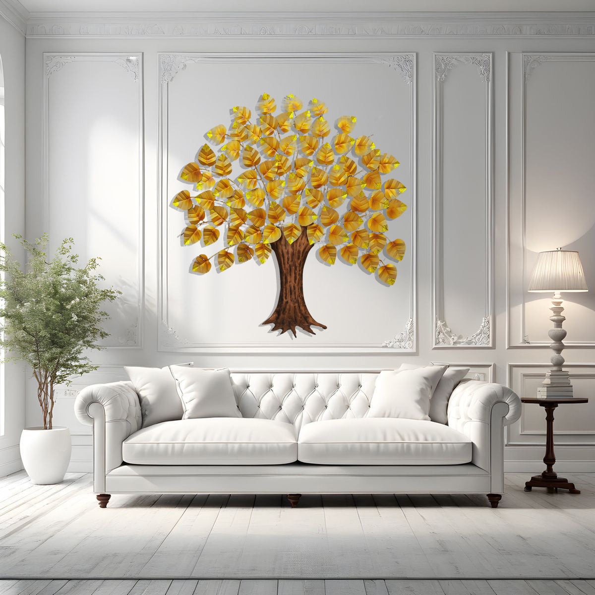 wall decor pepal tree with hand color finishing