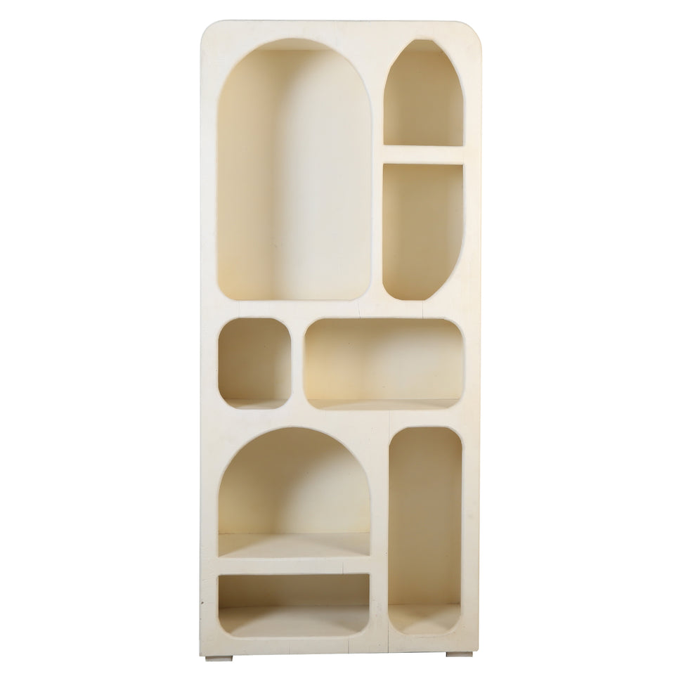 Prestige Luxury Arch Bookshelf & Display Unit with white rustic finish