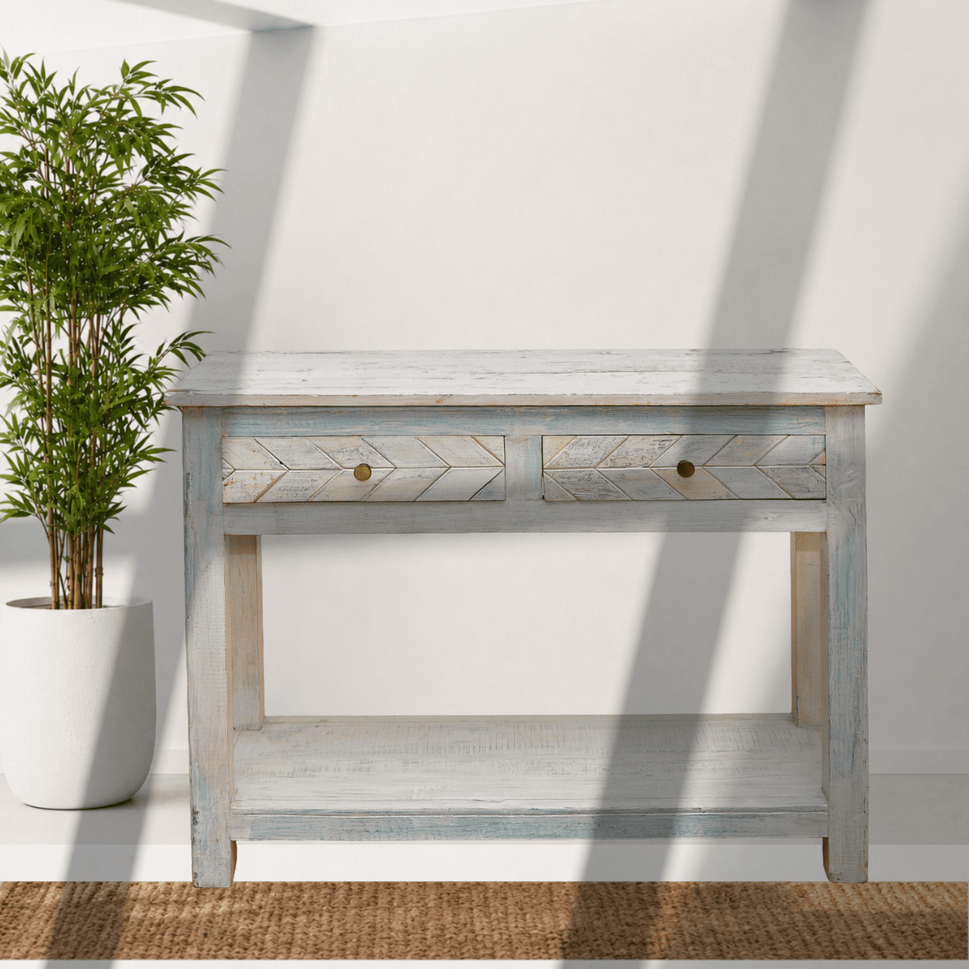 Vintage Haven Console Table with white Rustic Furniture