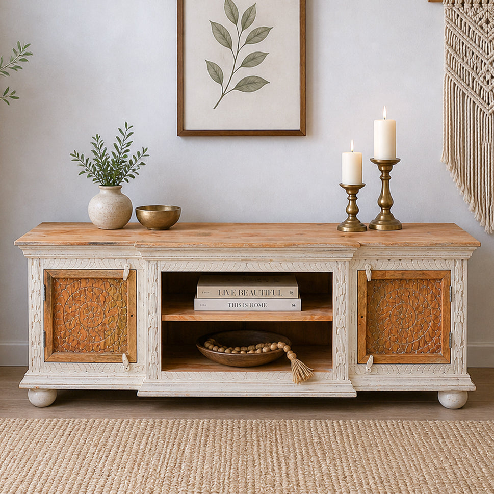 Modern Handmade TV Console Cabinet | Drawers & Shelf UAE | Dubai