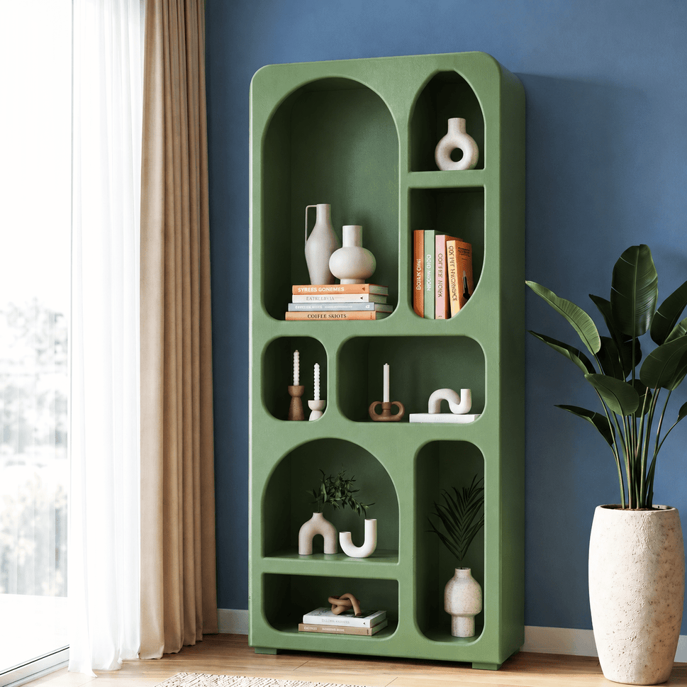 Prestige Luxury Arch Bookshelf & Display Unit with multi color rustic finish
