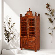 Luxury Hand-Carved Wooden Temple Cabinet