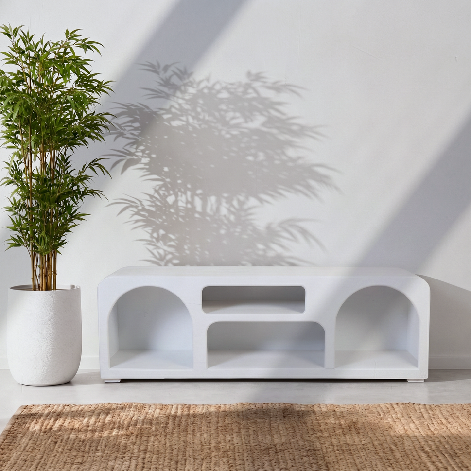 The Sierra Natural Wood Media Stand | Open Storage TV Unit UAE