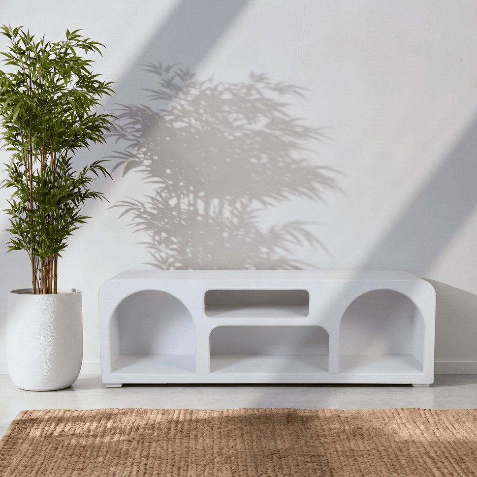 The Sierra Natural Wood Media Stand | Open Storage TV Unit UAE