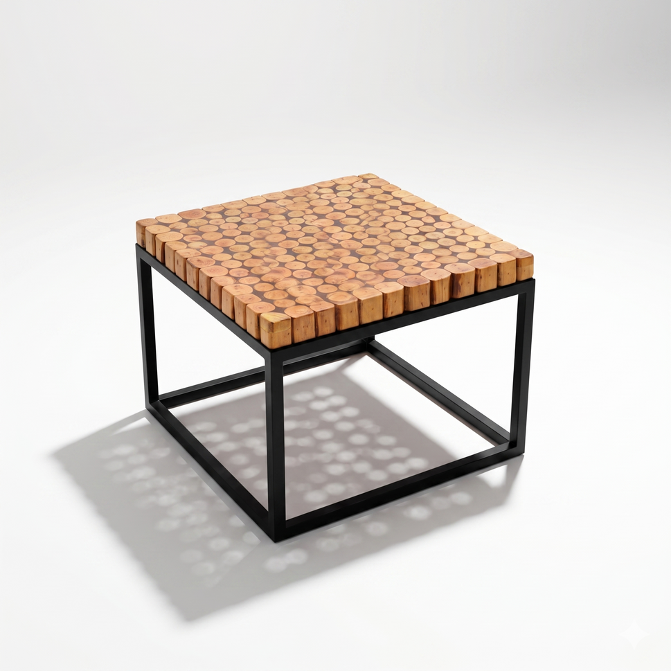 Gloster Maya Coffee Table with Natural Teak Slatted Top