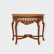 Half Moon Teak Wood Hand Carved Console Table | UAE
