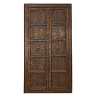 Antique Carved Front Door with Natural Antique Finish