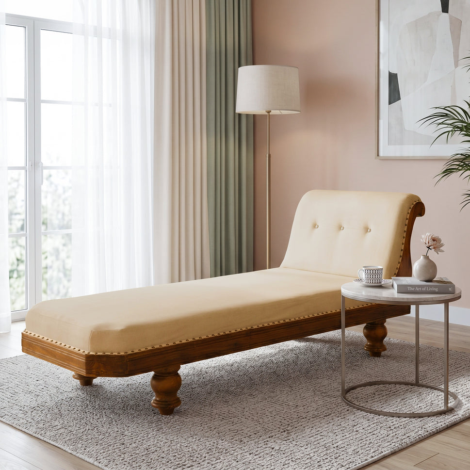 Regal Comfort Sheesham Wood Chaise Lounge & Diwaan