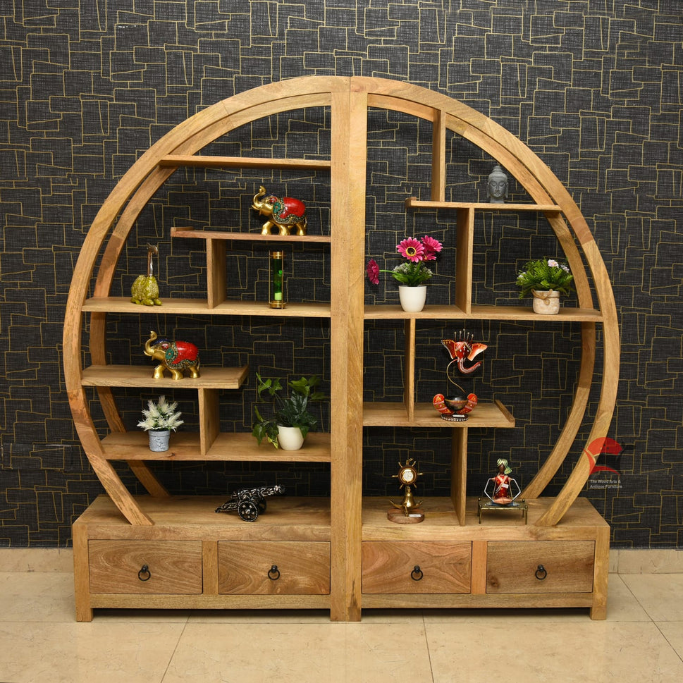 Two Set Half Round Wood Shelf: TSHRWS015