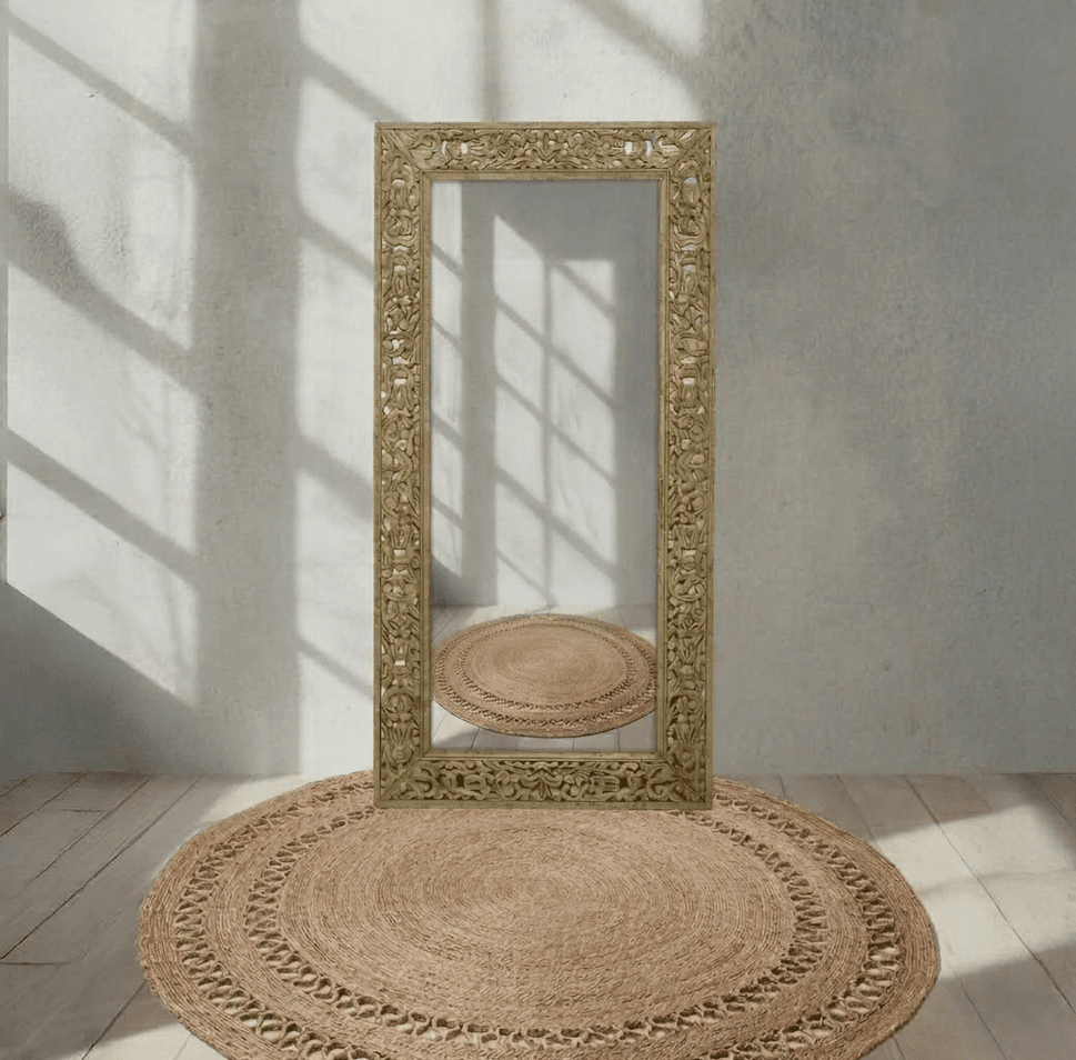 Original Mango Wood Hand Carved Mirror Frame