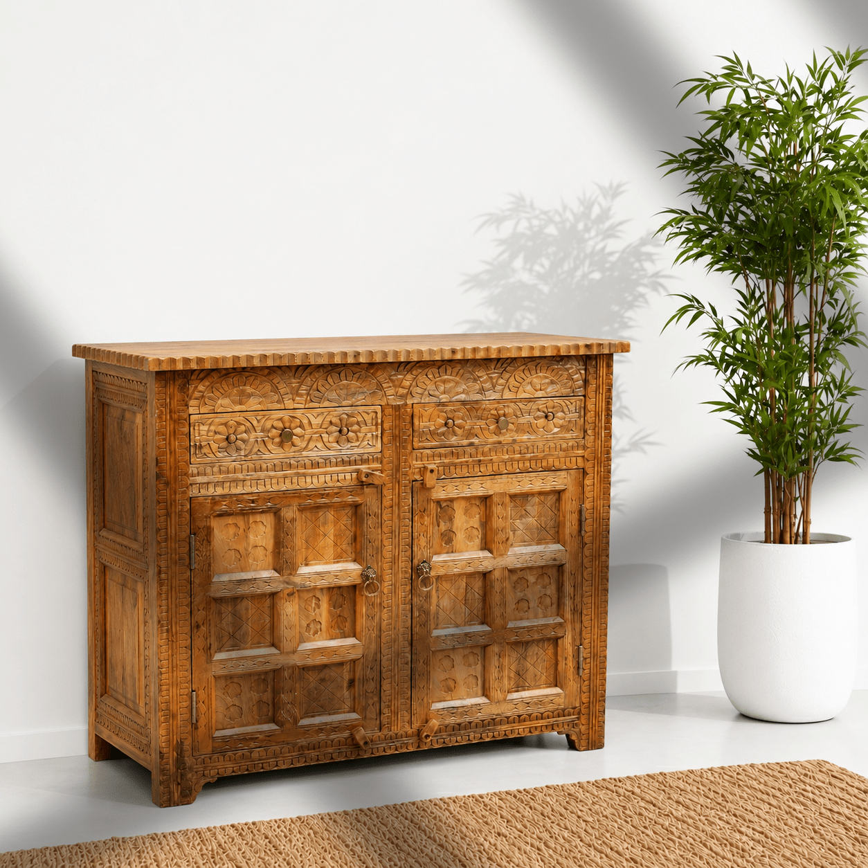 Imperial Hand-Carved Wooden Console Cabinet buffet