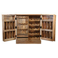 Zigzag Chevron Mango Wood Hand Made Bar Cabinet