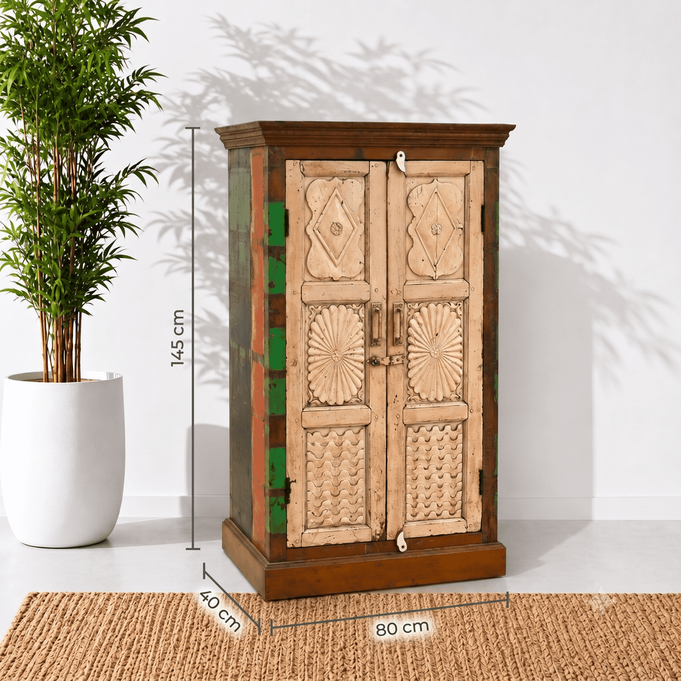 Premium Vintage Recycled solid Teak Wood Storage Cabinet
