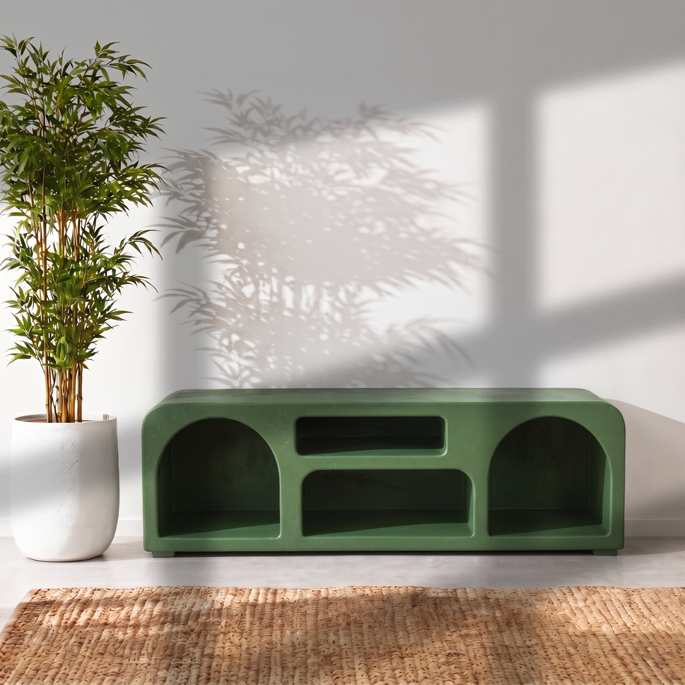 The Sierra Natural Wood Media Stand | Open Storage TV Unit UAE