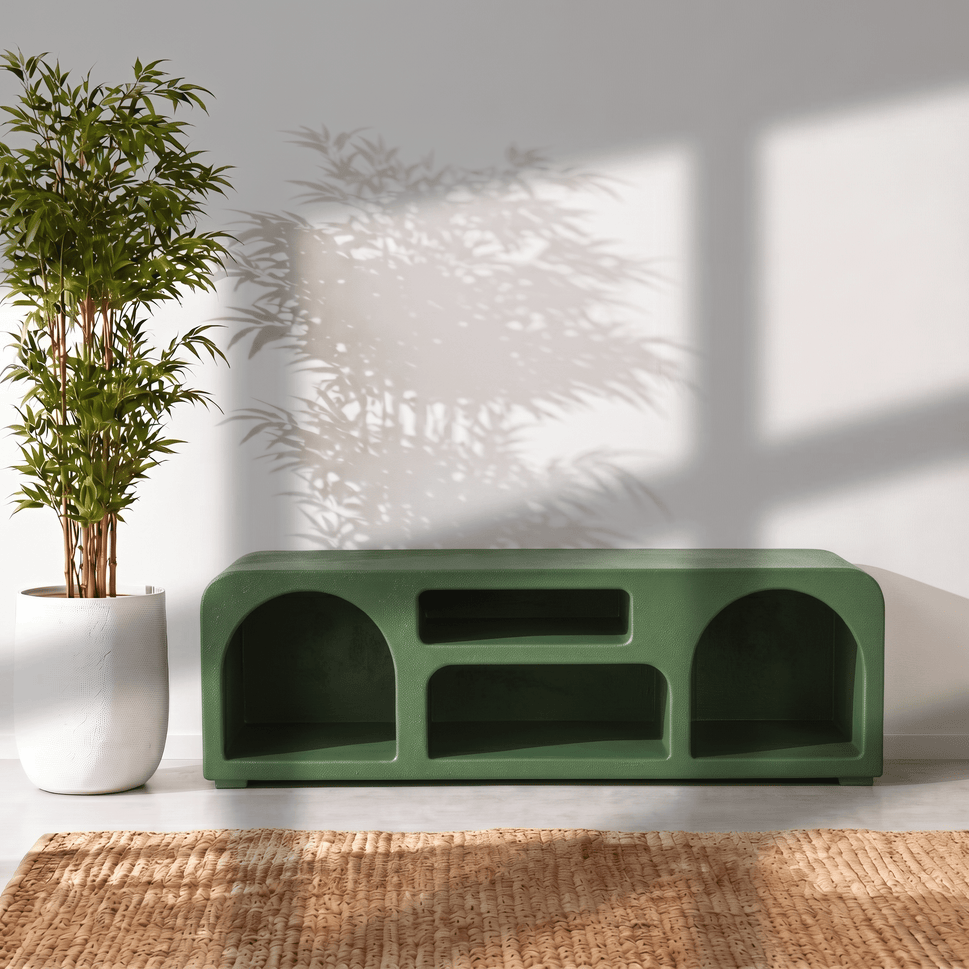 The Sierra Natural Wood Media Stand | Open Storage TV Unit UAE