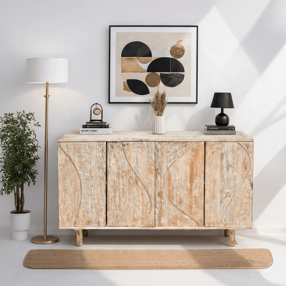 Savanna White Antique Finish Modern Farmhouse Sideboard