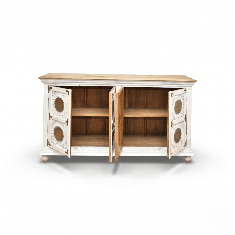 Royal Haven Carved hand made mango wood buffet Cabinet