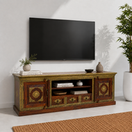 The Grand Palace Rosewood Media Console with brass work